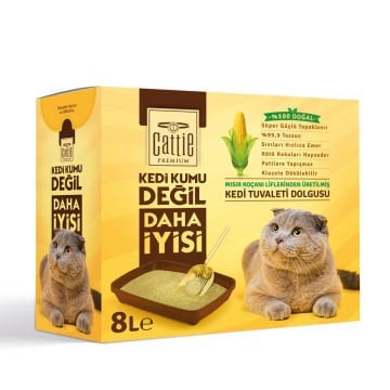Cattie Süper Topaklanan Mısır Koçanı Kedi Tuvaleti Dolgusu 8LT