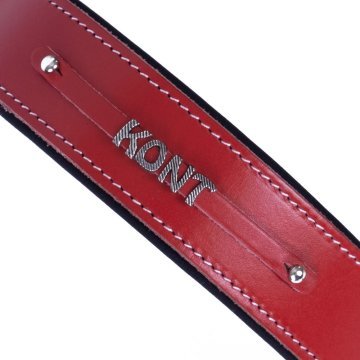 Doggie Konforlu Gerçek Deriden El Yapımı İsimlikli Köpek Boyun Tasması 3,5x47-55cm - Red