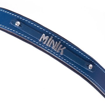 Doggie Konforlu Gerçek Deriden El Yapımı İsimlikli Köpek Boyun Tasması 3,5x47-55cm - Royal Blue