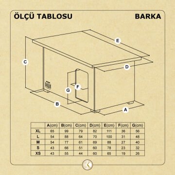 Doggie Barka Model Ahşap Köpek Kulübesi