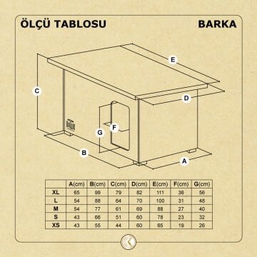 Doggie Barka Model Ahşap Köpek Kulübesi