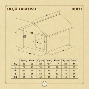 Doggie Rufu Model Ahşap Köpek Kulübesi