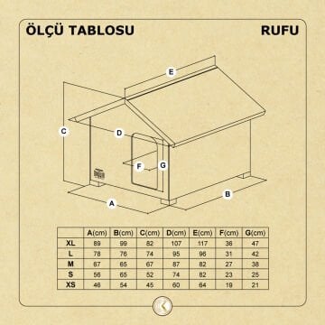 Doggie Rufu Model Ahşap Köpek Kulübesi