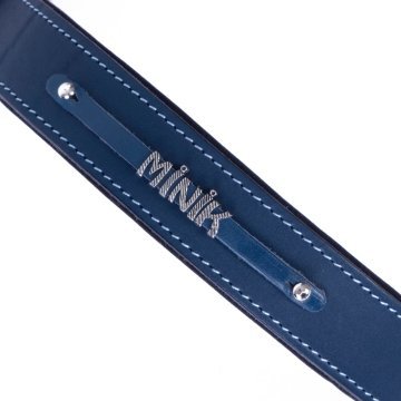 Doggie Konforlu Gerçek Deriden El Yapımı İsimlikli Köpek Boyun Tasması 3,5x52-60cm - Royal Blue