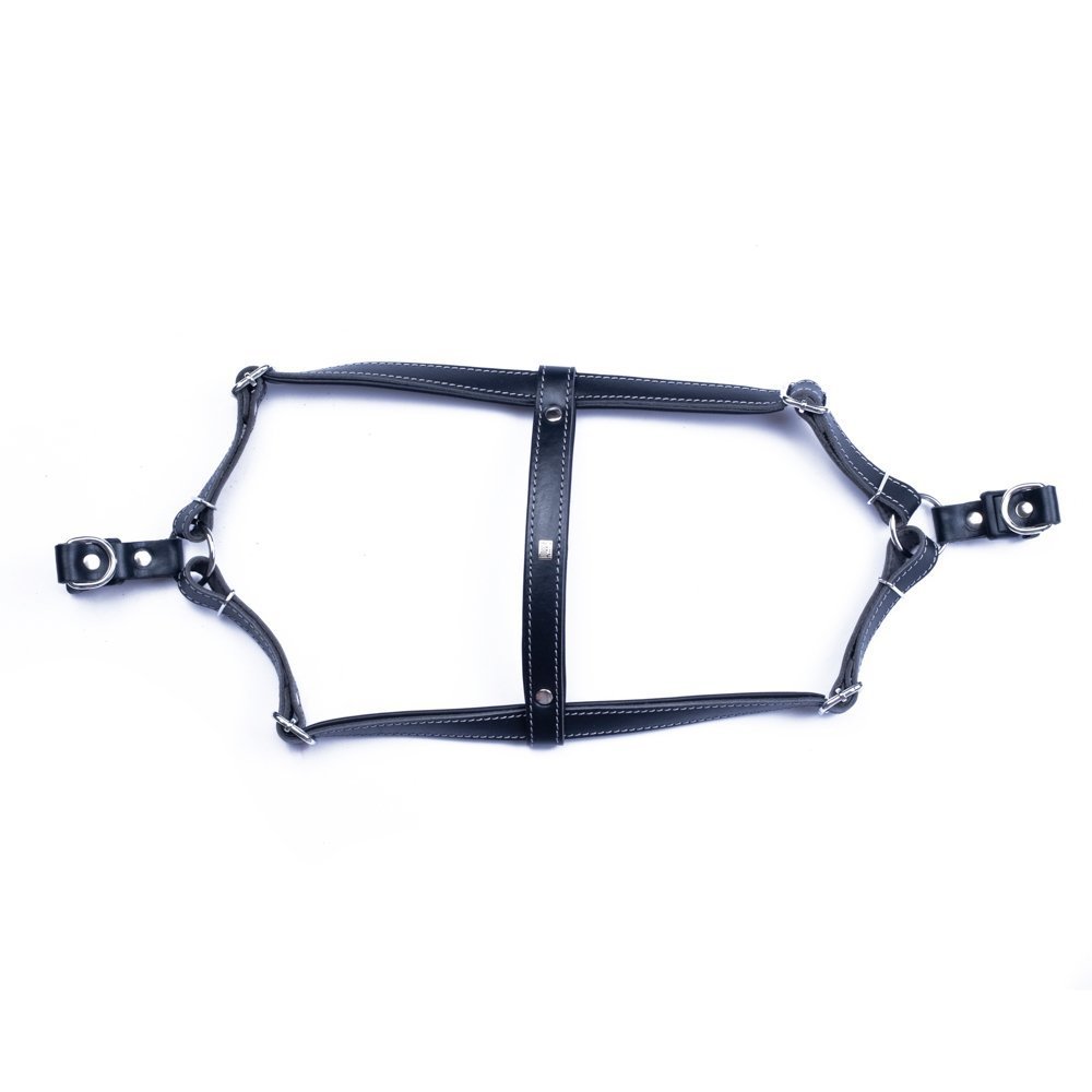 Doggie Konforlu Gerçek Deriden El Yapımı Ronin Model Köpek Göğüs Tasması XS-1,5x35-45cm - Black