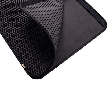 Cattie Kum Toplayıcı Fonksiyonel Kedi Paspası Altıgen Model L Boy - Black