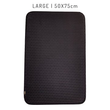 Cattie Kum Toplayıcı Fonksiyonel Kedi Paspası Altıgen Model L Boy - Black