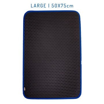 Cattie Kum Toplayıcı Fonksiyonel Kedi Paspası Altıgen Model L Boy - Blue