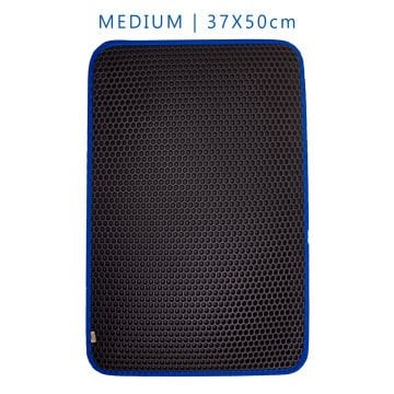 Cattie Kum Toplayıcı Fonksiyonel Kedi Paspası Altıgen Model M Boy - Blue