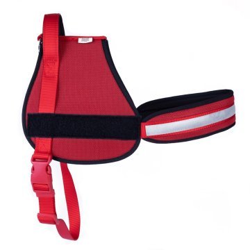 Doggie Havalı Dokumadan El Yapımı Üniforma Model Köpek Göğüs Tasması XL-2,5x70-85cm - Red