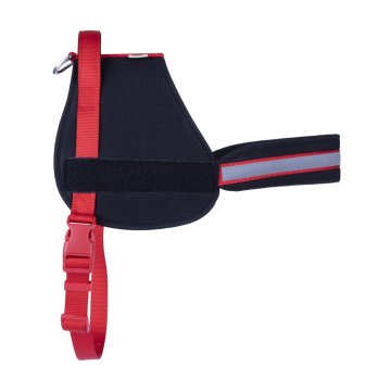 Doggie Havalı Dokumadan El Yapımı Üniforma Model Köpek Göğüs Tasması XL-2,5x70-85cm - Red/Black