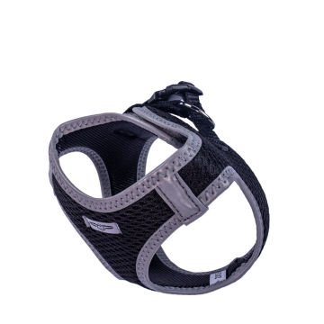 Doggie Havalı Dokumadan Reflektör Serisi El Yapımı Küçük Irk Köpek Göğüs Tasması 2XS 26-30cm - Black