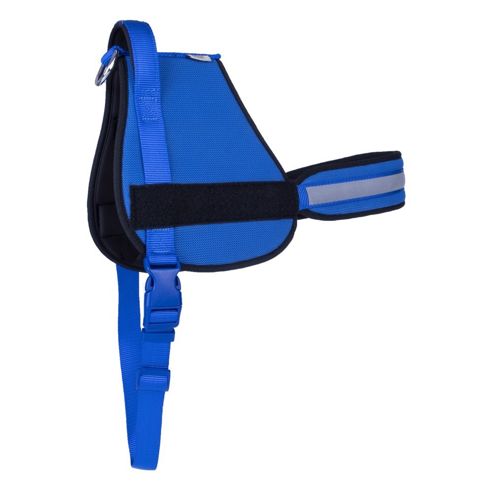 Doggie Havalı Dokumadan El Yapımı Üniforma Model Köpek Göğüs Tasması XL-2,5x70-85cm - Royal Blue