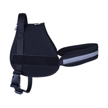 Doggie Havalı Dokumadan El Yapımı Üniforma Model Köpek Göğüs Tasması XL-2,5x70-85cm - Black