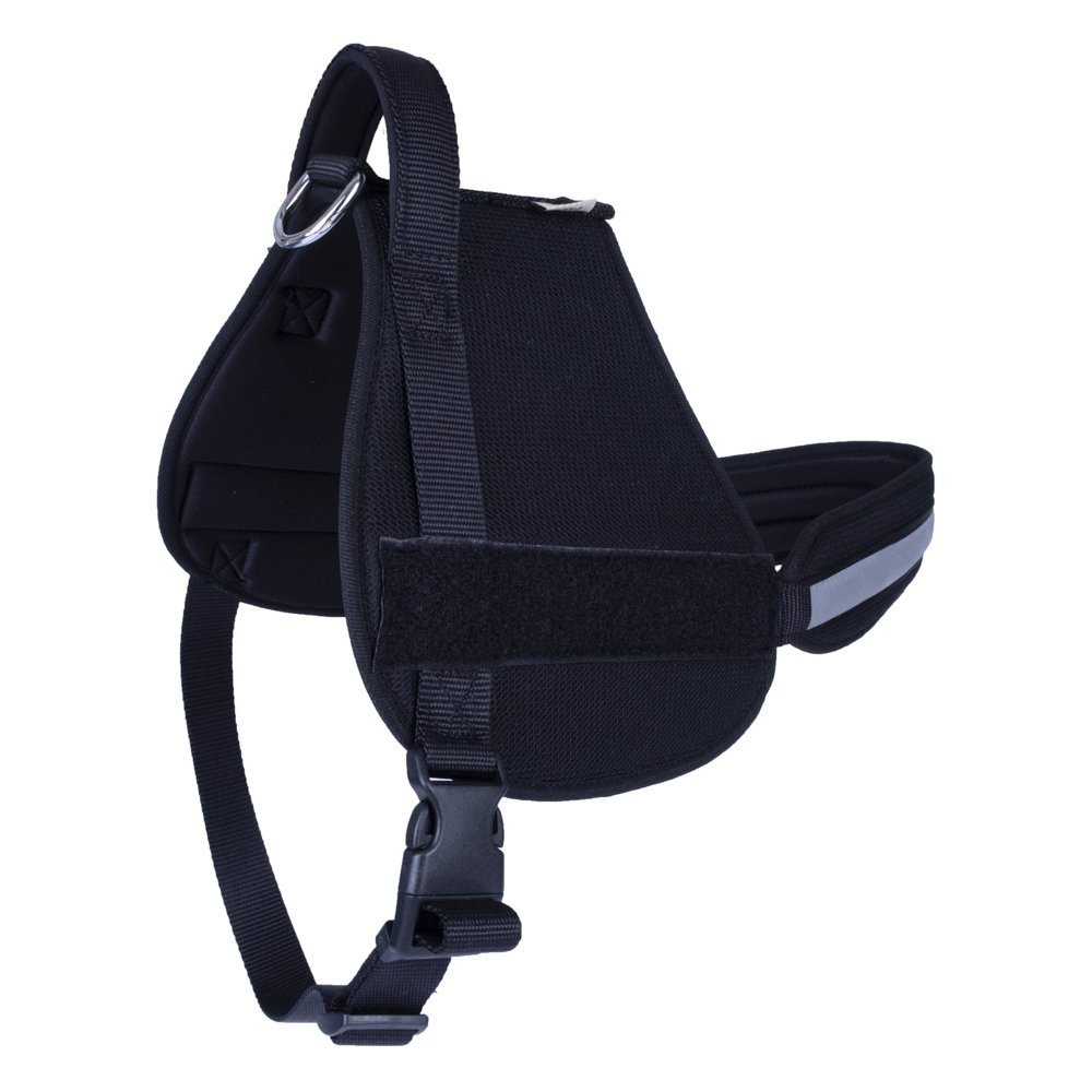 Doggie Havalı Dokumadan El Yapımı Üniforma Model Köpek Göğüs Tasması XL-2,5x70-85cm - Black