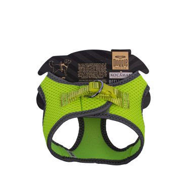 Doggie Havalı Dokumadan Reflektör Serisi El Yapımı Küçük Irk Köpek Göğüs Tasması 2XS 26-30cm - Yellow