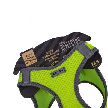 Doggie Havalı Dokumadan Reflektör Serisi El Yapımı Küçük Irk Köpek Göğüs Tasması 2XS 26-30cm - Yellow