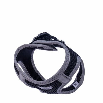 Doggie Havalı Dokumadan Reflektör Serisi El Yapımı Küçük Irk Köpek Göğüs Tasması 3XS 22-26cm - Black