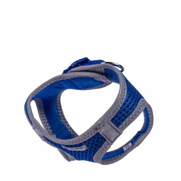 Doggie Havalı Dokumadan Reflektör Serisi El Yapımı Küçük Irk Köpek Göğüs Tasması 3XS 22-26cm - Blue