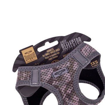 Doggie Havalı Dokumadan Reflektör Serisi El Yapımı Küçük Irk Köpek Göğüs Tasması 3XS 22-26cm - Camo