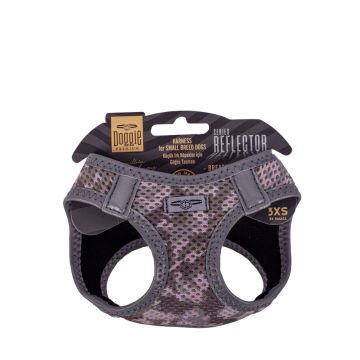 Doggie Havalı Dokumadan Reflektör Serisi El Yapımı Küçük Irk Köpek Göğüs Tasması 3XS 22-26cm - Camo