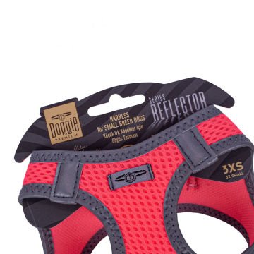 Doggie Havalı Dokumadan Reflektör Serisi El Yapımı Küçük Irk Köpek Göğüs Tasması 3XS 22-26cm - Pink