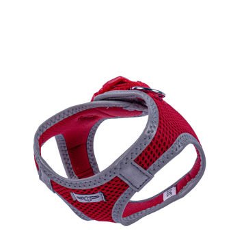 Doggie Havalı Dokumadan Reflektör Serisi El Yapımı Küçük Irk Köpek Göğüs Tasması 3XS 22-26cm - Red