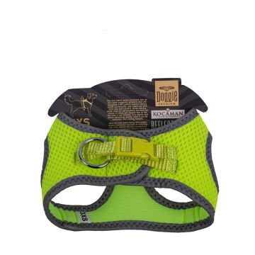 Doggie Havalı Dokumadan Reflektör Serisi El Yapımı Küçük Irk Köpek Göğüs Tasması 3XS 22-26cm - Yellow