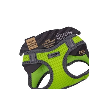 Doggie Havalı Dokumadan Reflektör Serisi El Yapımı Küçük Irk Köpek Göğüs Tasması 3XS 22-26cm - Yellow