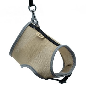 Cattie Havalı Dokumadan El Yapımı Kedi Göğüs & Gezdirme Takımı 1x25-35cm - Beige