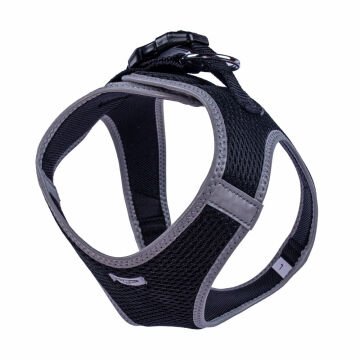 Doggie Havalı Dokumadan Reflektör Serisi El Yapımı Küçük Irk Köpek Göğüs Tasması L 42-48cm - Black