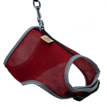 Cattie Havalı Dokumadan El Yapımı Kedi Göğüs & Gezdirme Takımı 1x25-35cm - Red