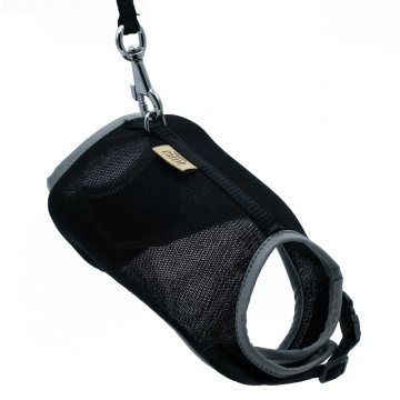 Cattie Havalı Dokumadan El Yapımı Kedi Göğüs & Gezdirme Takımı 1x25-35cm - Black