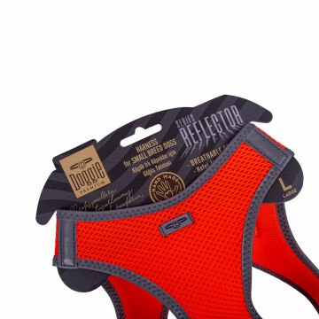 Doggie Havalı Dokumadan Reflektör Serisi El Yapımı Küçük Irk Köpek Göğüs Tasması L 42-48cm - Orange