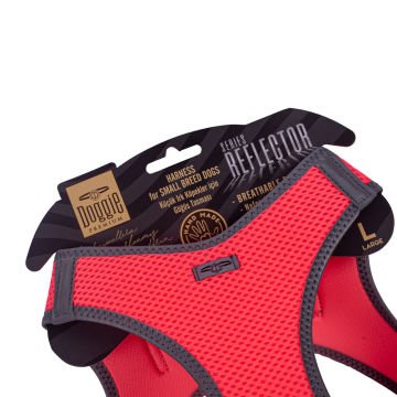 Doggie Havalı Dokumadan Reflektör Serisi El Yapımı Küçük Irk Köpek Göğüs Tasması L 42-48cm - Pink