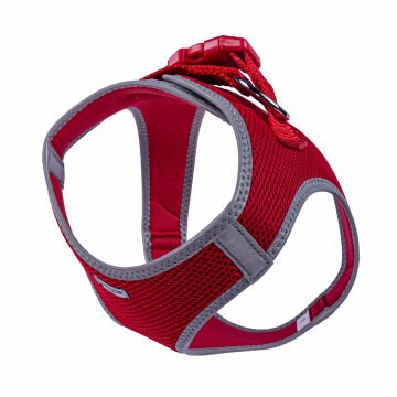 Doggie Havalı Dokumadan Reflektör Serisi El Yapımı Küçük Irk Köpek Göğüs Tasması L 42-48cm - Red