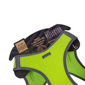 Doggie Havalı Dokumadan Reflektör Serisi El Yapımı Küçük Irk Köpek Göğüs Tasması L 42-48cm - Yellow