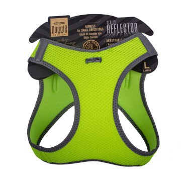 Doggie Havalı Dokumadan Reflektör Serisi El Yapımı Küçük Irk Köpek Göğüs Tasması L 42-48cm - Yellow