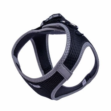 Doggie Havalı Dokumadan Reflektör Serisi El Yapımı Küçük Irk Köpek Göğüs Tasması M 38-44cm - Black