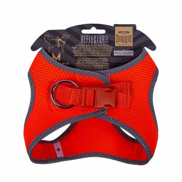 Doggie Havalı Dokumadan Reflektör Serisi El Yapımı Küçük Irk Köpek Göğüs Tasması M 38-44cm - Orange