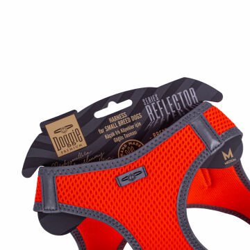Doggie Havalı Dokumadan Reflektör Serisi El Yapımı Küçük Irk Köpek Göğüs Tasması M 38-44cm - Orange