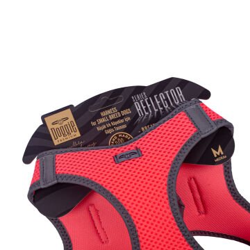 Doggie Havalı Dokumadan Reflektör Serisi El Yapımı Küçük Irk Köpek Göğüs Tasması M 38-44cm - Pink