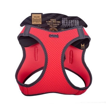 Doggie Havalı Dokumadan Reflektör Serisi El Yapımı Küçük Irk Köpek Göğüs Tasması M 38-44cm - Pink