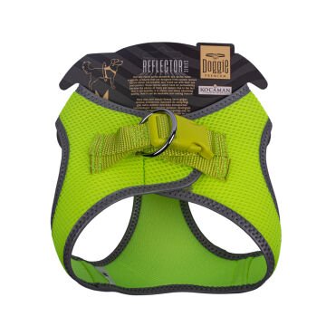 Doggie Havalı Dokumadan Reflektör Serisi El Yapımı Küçük Irk Köpek Göğüs Tasması M 38-44cm - Yellow