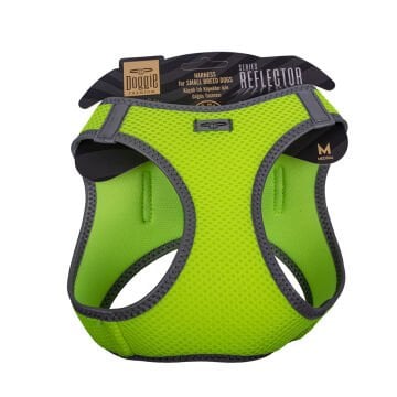 Doggie Havalı Dokumadan Reflektör Serisi El Yapımı Küçük Irk Köpek Göğüs Tasması M 38-44cm - Yellow