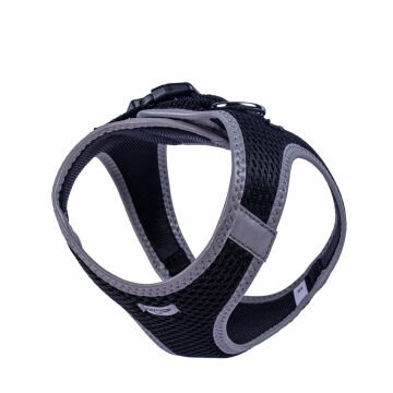 Doggie Havalı Dokumadan Reflektör Serisi El Yapımı Küçük Irk Köpek Göğüs Tasması S 32-38cm - Black