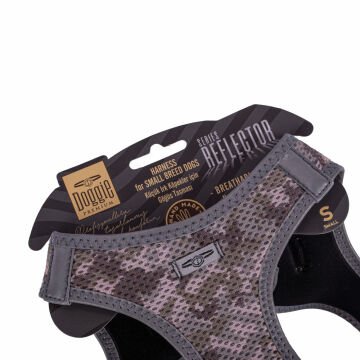 Doggie Havalı Dokumadan Reflektör Serisi El Yapımı Küçük Irk Köpek Göğüs Tasması S 32-38cm - Camo