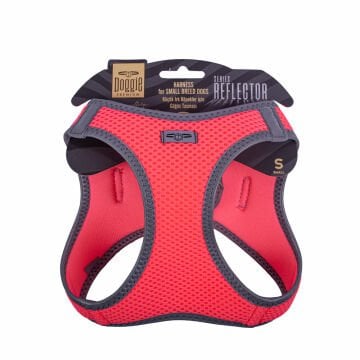Doggie Havalı Dokumadan Reflektör Serisi El Yapımı Küçük Irk Köpek Göğüs Tasması S 32-38cm - Pink