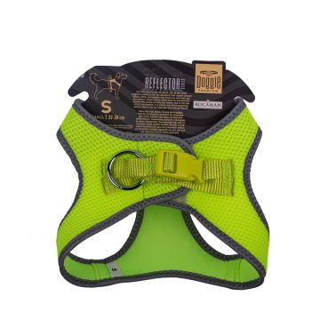 Doggie Havalı Dokumadan Reflektör Serisi El Yapımı Küçük Irk Köpek Göğüs Tasması S 32-38cm - Yellow