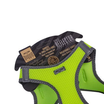Doggie Havalı Dokumadan Reflektör Serisi El Yapımı Küçük Irk Köpek Göğüs Tasması S 32-38cm - Yellow